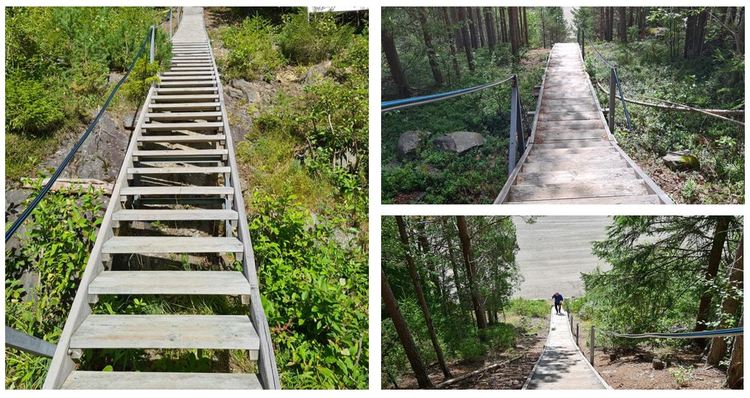 Nederst til høyre skimter du skøytebanen der Hege begynte karrieren sin. Trappen på bildet, også kalt Energitrappen, ble bygget til skøyteløperne i Hol (foto: Marianne Kolås)