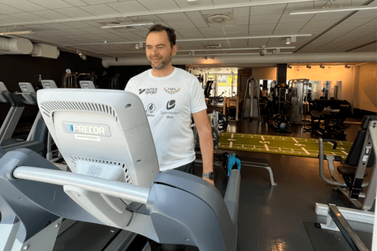Rune Vindheim på møllen hos EVO Nesttun. Han jobber med drift i Fana IL og er en sprek mann, som har mye glede av å være i aktivitet